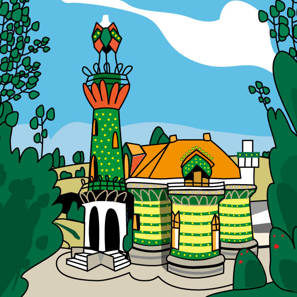 El Capricho de Gaudí, dibujo de Montse Noguera